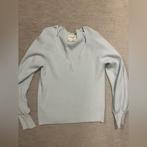 Light blue light Abercrombie sweater with puffy sleeves